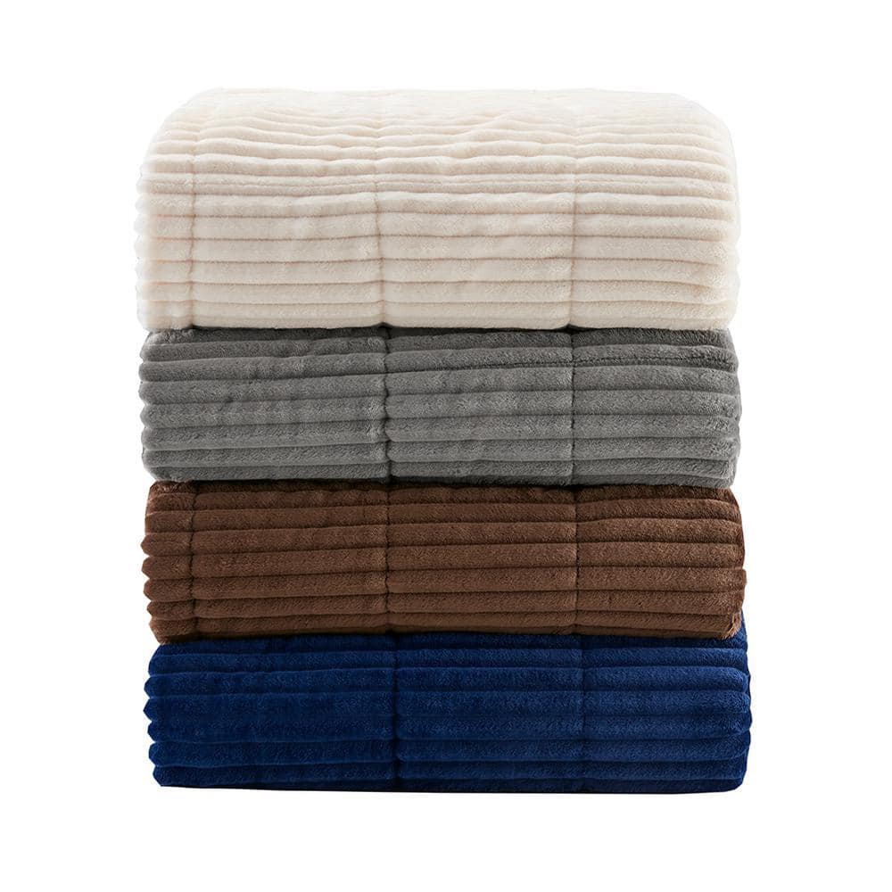 Williams Navy Polyester Throw Blanket