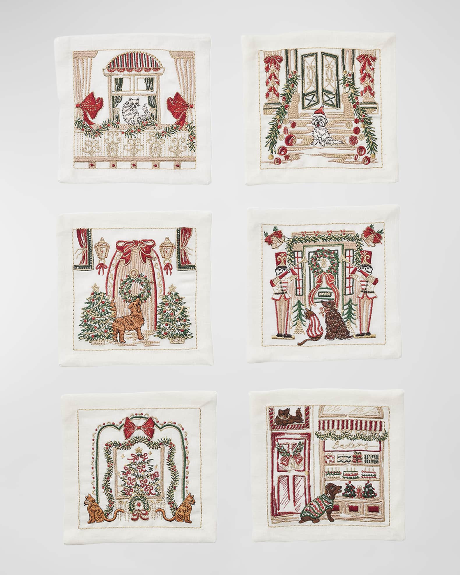 Kim Seybert Linen Cocktail Napkins, Set of 6