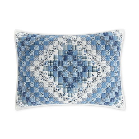 Charter Club Trip Around the World Artisan Cotton Sham, Standard,Blue