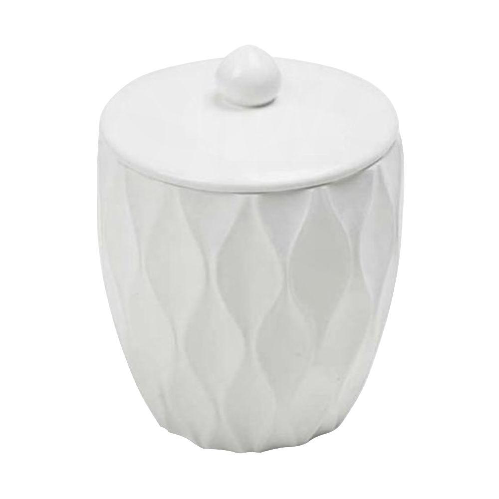 Roselli Trading Company 5.2 in. Cotton Jar in White