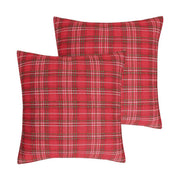 Yuletide Red Plaid Quilted Cotton Euro Sham (Set of 2)
