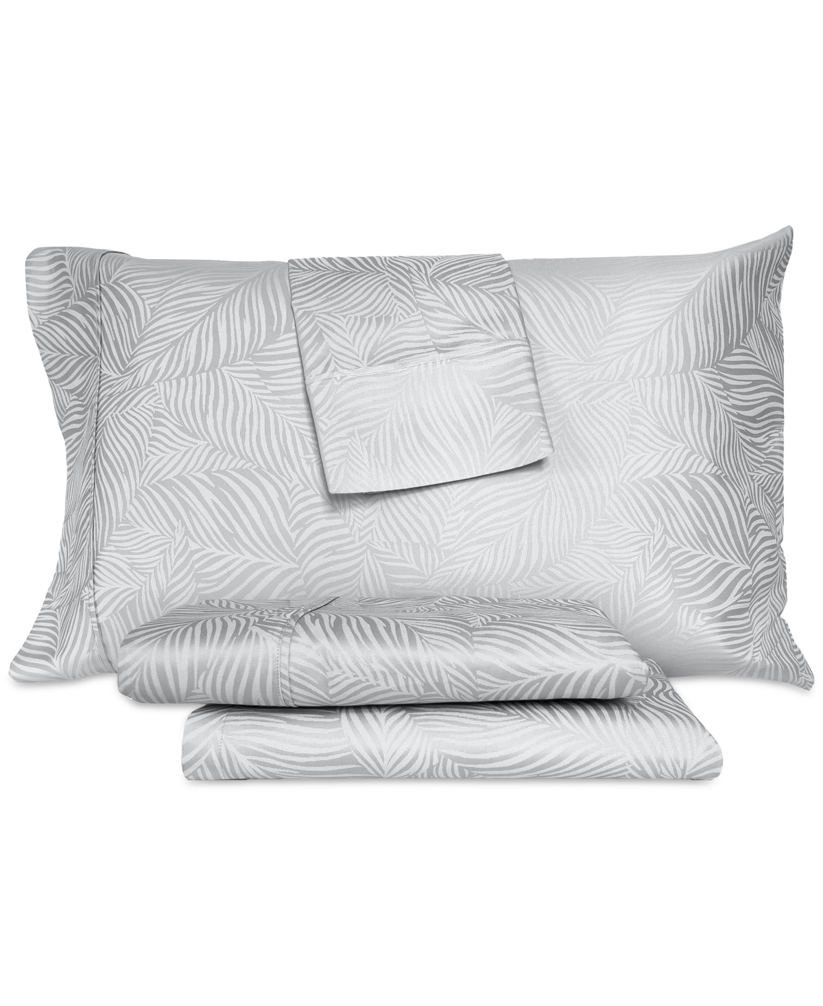 Closeout! Art of the Weave Feather 1000 Thread Count Cotton Sateen Blend 4-Pc. Sheet Set, Queen - Grey
