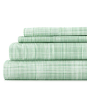 4-Piece Forest Plaid Microfiber King Sheet Set