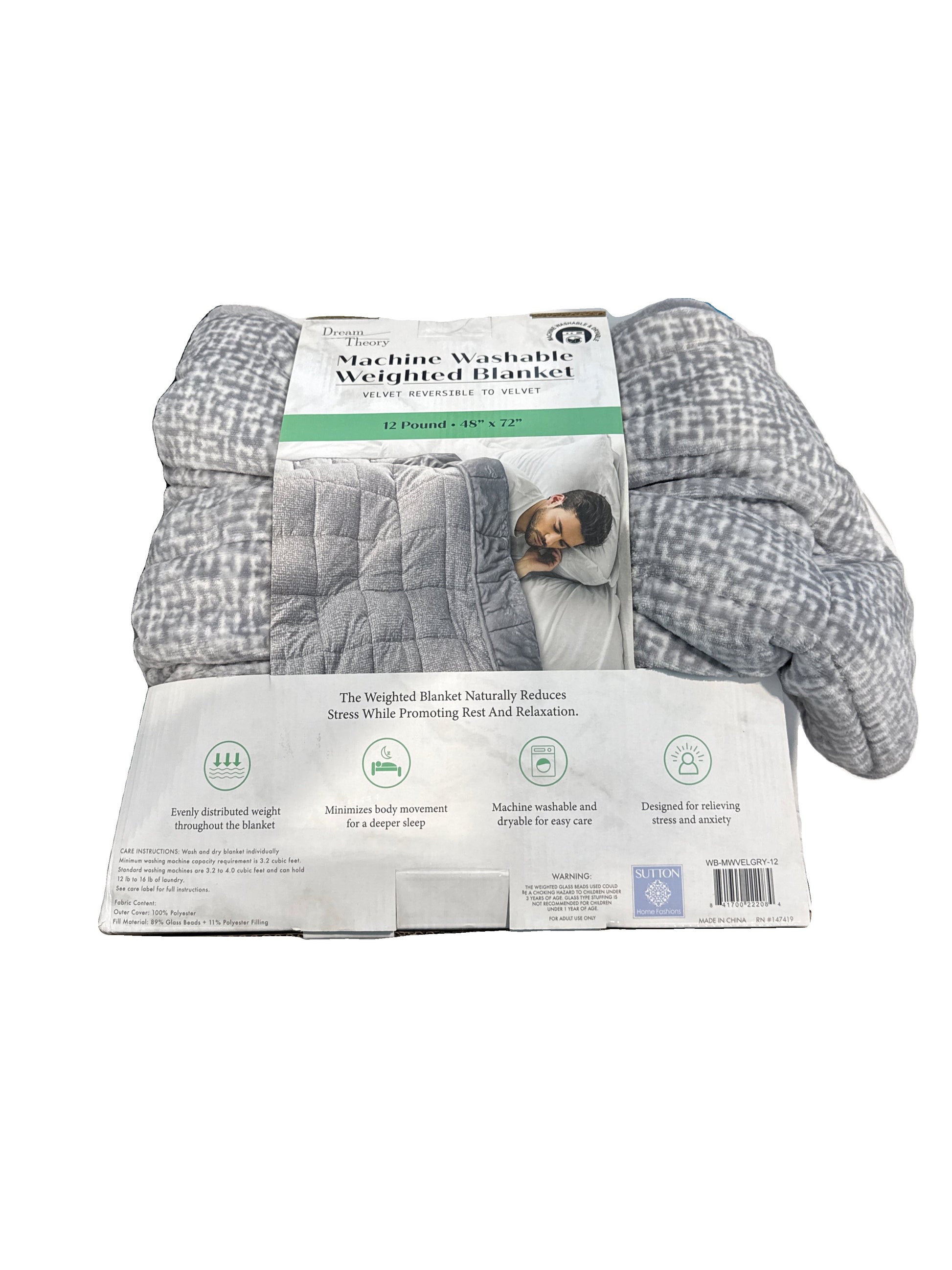 Dream Theory Grey 48-in x 72-in Weighted Blanket