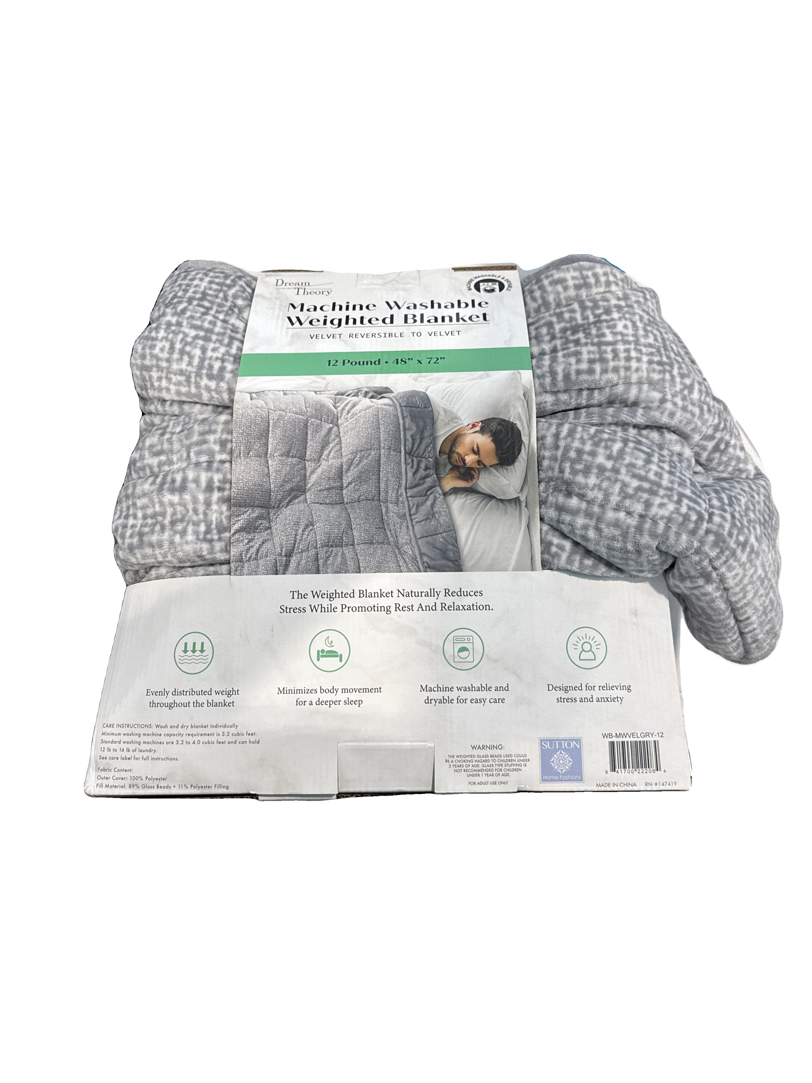 Dream Theory Grey 48-in x 72-in Weighted Blanket