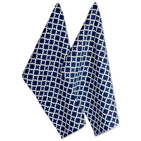 DII Modern 100 Percent Cotton Lattice Dishtowels in Nautical Blue (Set of 2)
