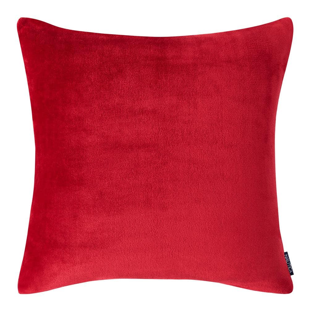 Ultra Soft Plush Solid 1-Piece Red Microfiber European Sham