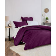 Charter Club Damask 1.5" Stripe 550 Thread Count 100% Cotton 3-Pc. Duvet Cover Set, Full/Queen, Created for Macy's - Mulberry