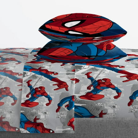 Marvel Spider Man Burst Multi-Color Full Sheet Set, 100% Microfiber
