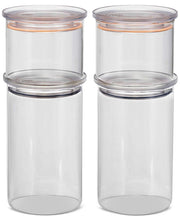Modern Chef 8-Piece Glass Storage Canister Set - White