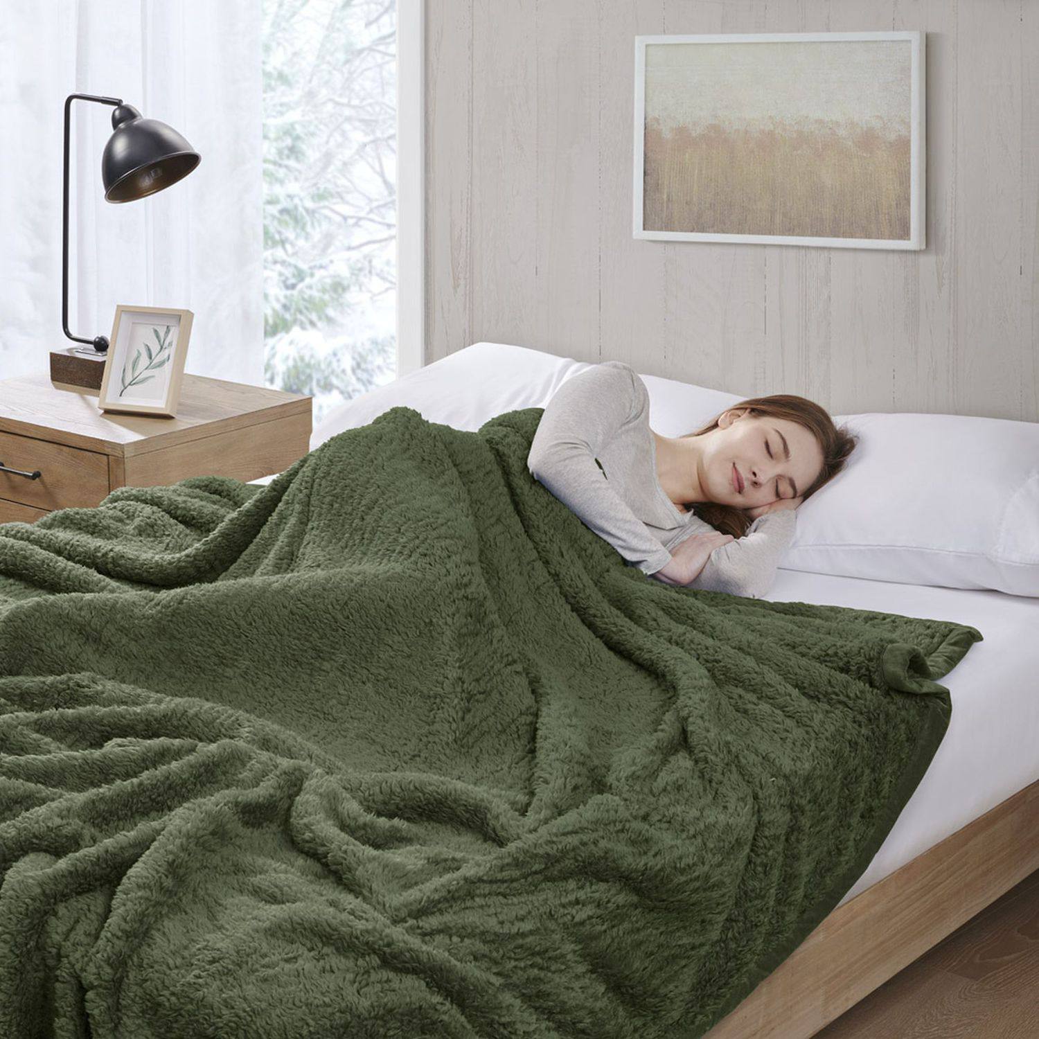 Woolrich Burlington Berber Fleece Blanket-Navy