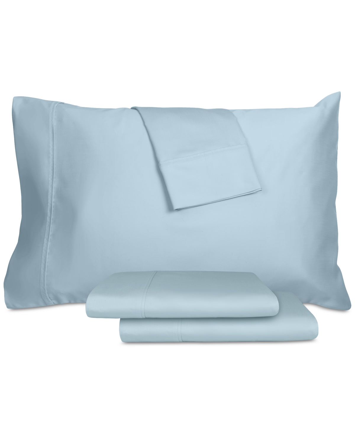 Aq Textiles Percale Solid 4-Pc. Sheet Set, Queen - Lt. Blue