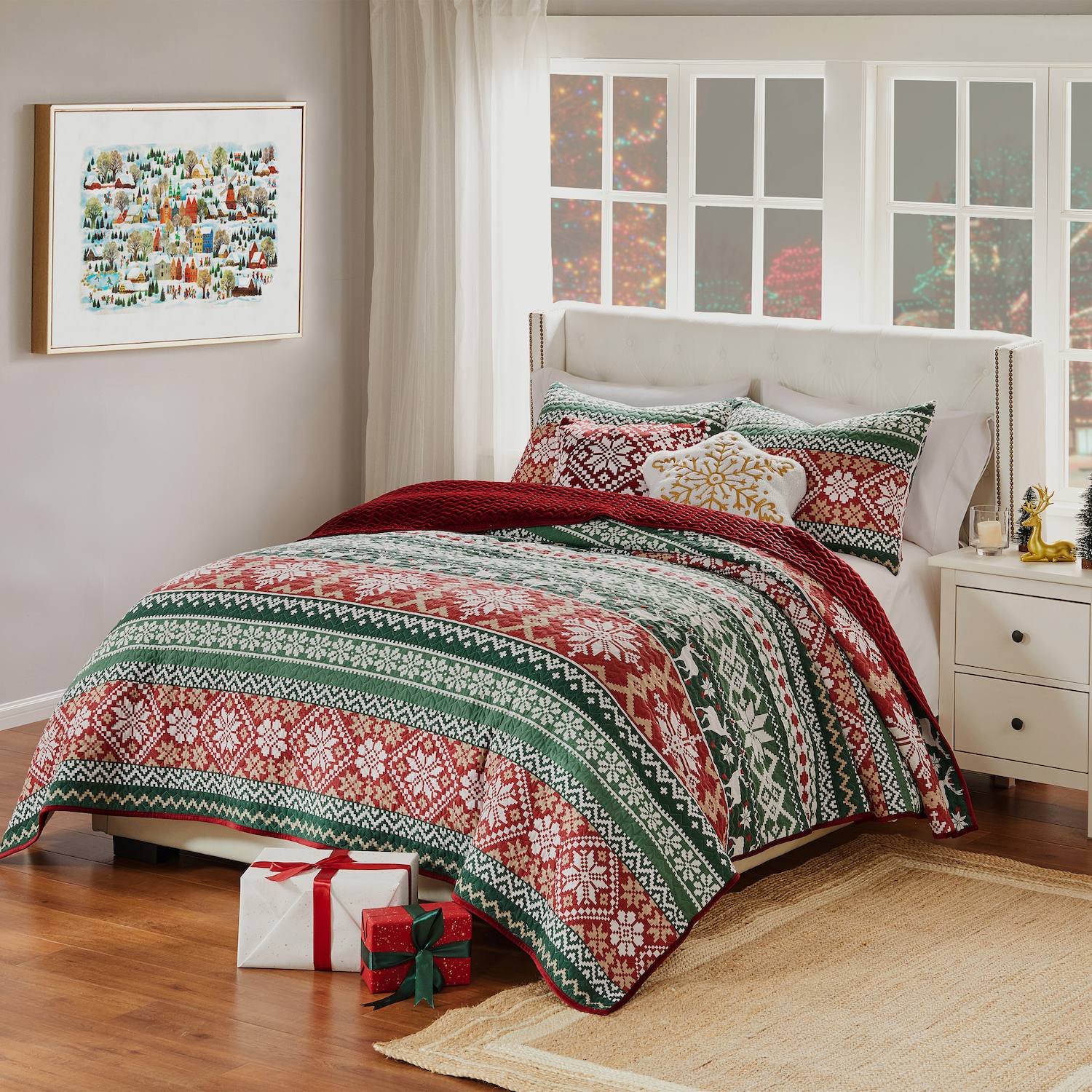 Greenland Home Fair Isle Reversible Quilt Set