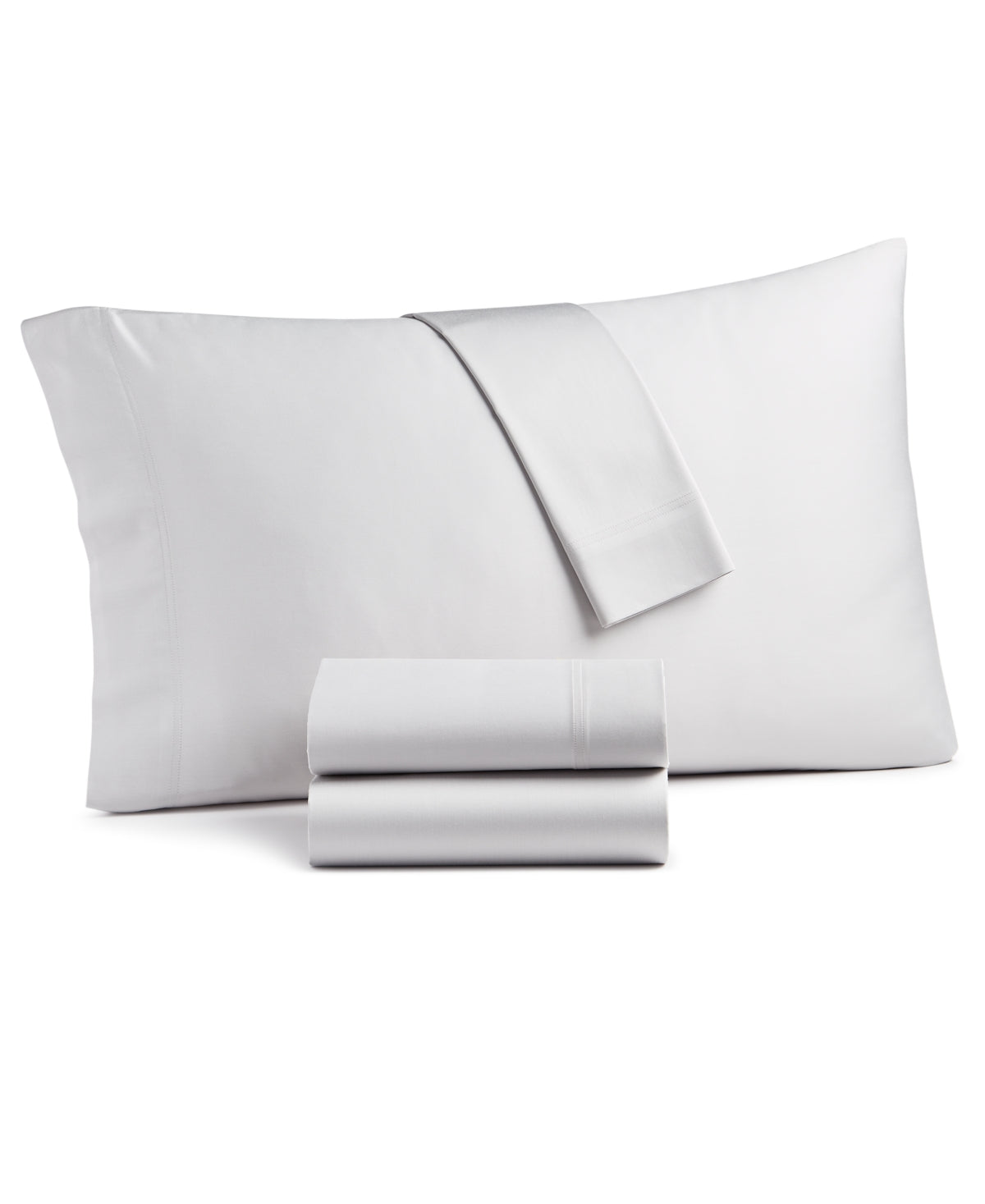 Oake Solid 300 Thread Count Cotton Tencel Pillowcase, King, Created for Macy's - Grey