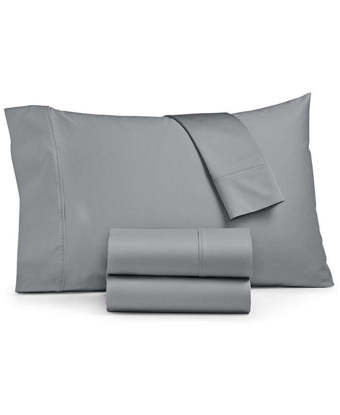LAST ACT! Ashford Solid 1500 Thread Count 4 Pc. Sheet Set, Full - Gray - Full Sheet Set