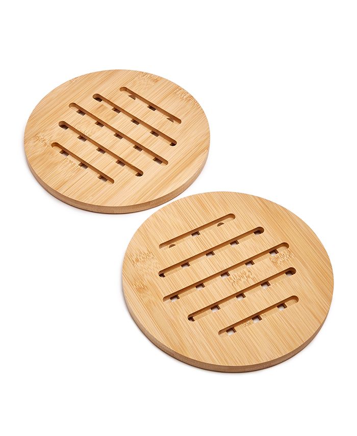The Cellar 2-Pack Bamboo Trivet Set - White