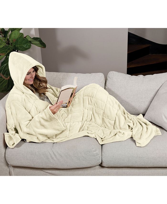 Ella Jayne Wearable Weighted Snuggle Blanket - Ivory/Cream - No Size