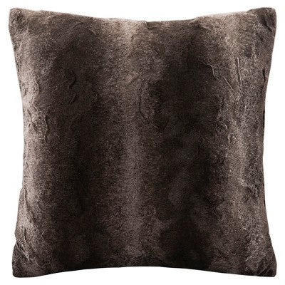 20&#34;x20&#34; Zuri Faux Fur Square Throw Pillow Brown