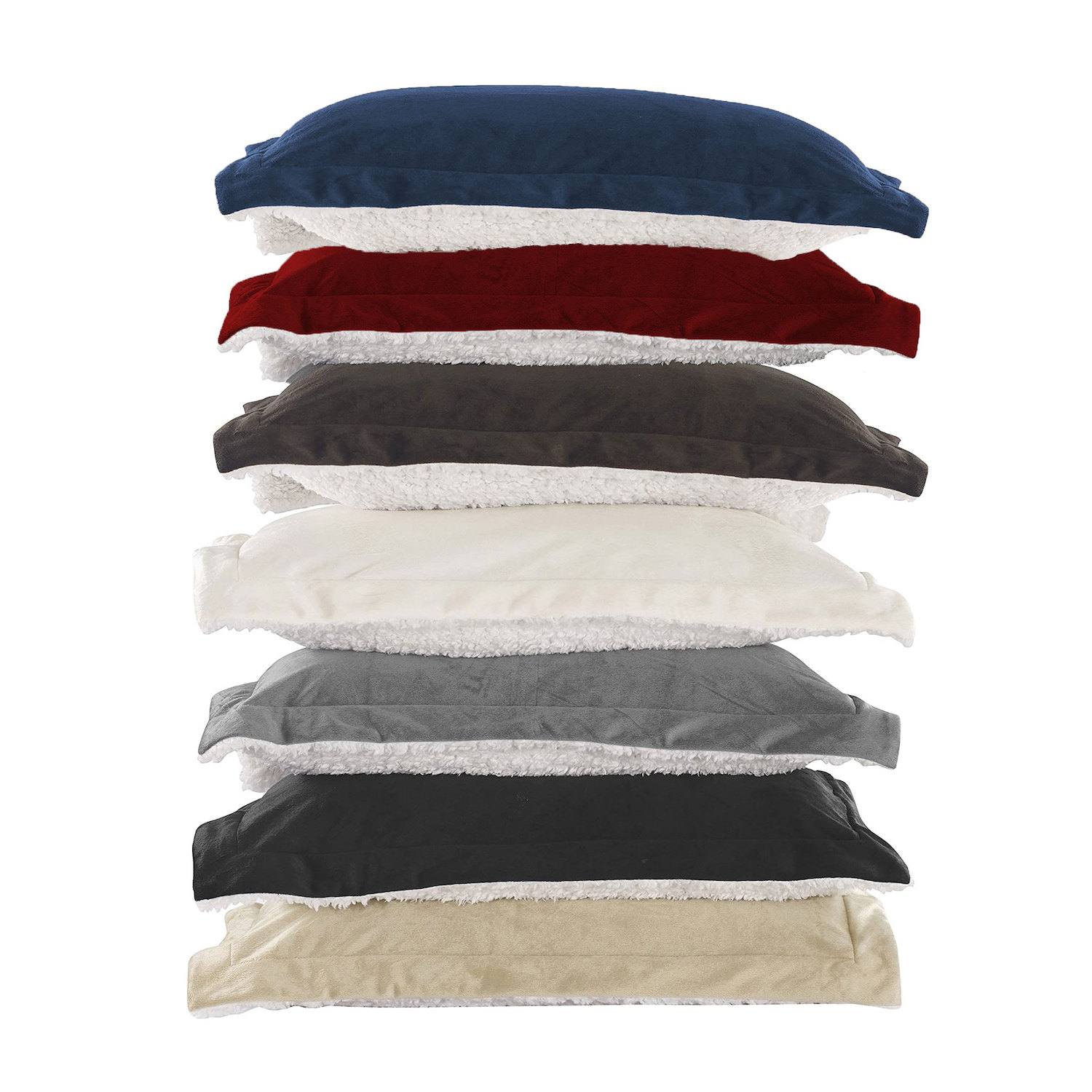 Swift Home Ultra Plush Reversible Micromink & Sherpa Fleece Comforter Set-Brown