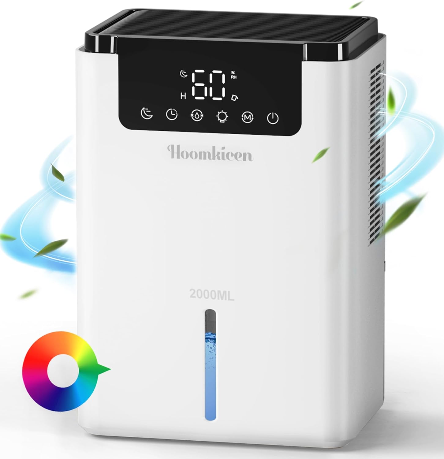 Dehumidifier for Bedroom, 68 oz 500Sq.ft Dehumidifiers with Touch Control LCD Screen Timer Auto-Off, Automatic Defrost, Portable Small Dehumidifier for Home, Bathroom, RV, Basement