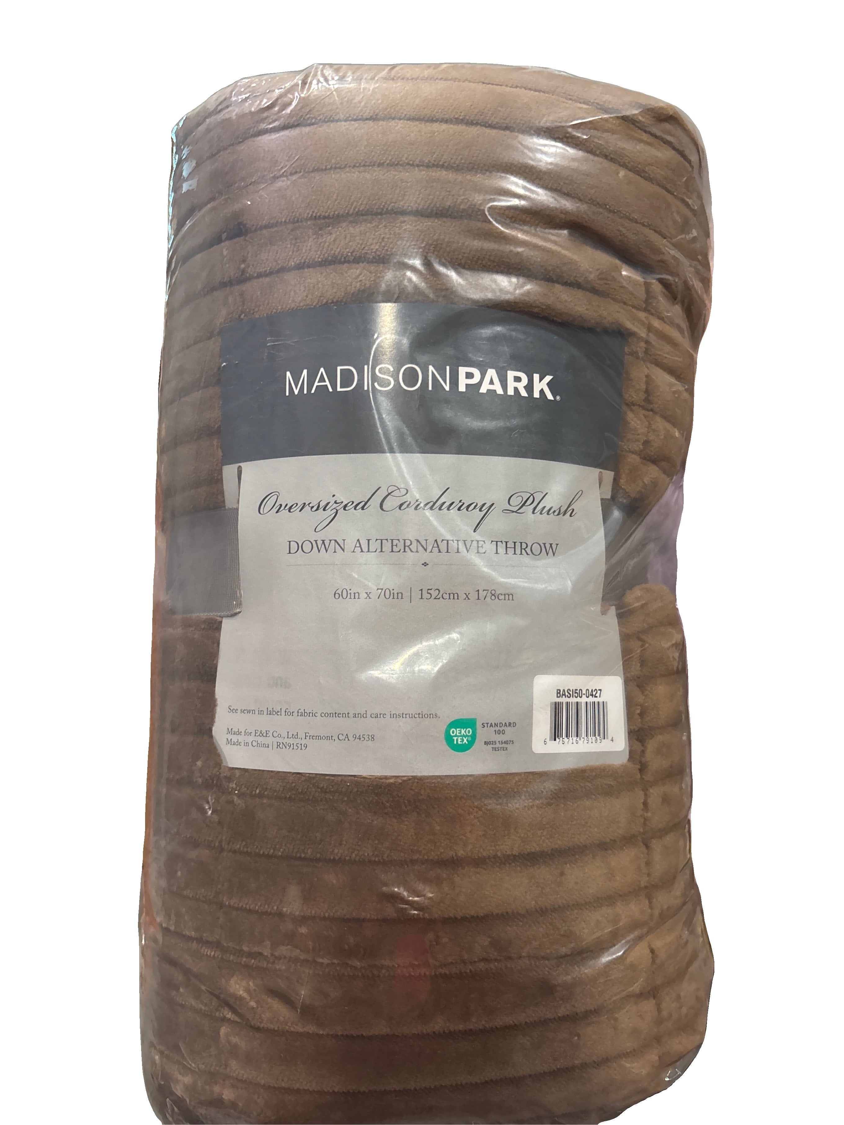 Madison Park Parker Oversized Corduroy Plush Down Alternative Throw