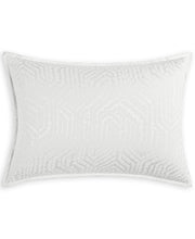 Hotel Collection Etched Geo Sham, Standard, Created for Macy's - White