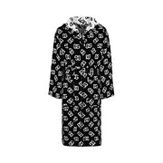 Dolce and Gabbana Casa Bath Robe in Cotton Terry Jacquard - Black- Small