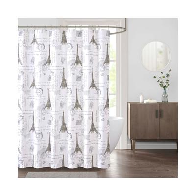 Decor Studio Paris 72" X 72" Faux-Linen Shower Curtain - Neutral Multi