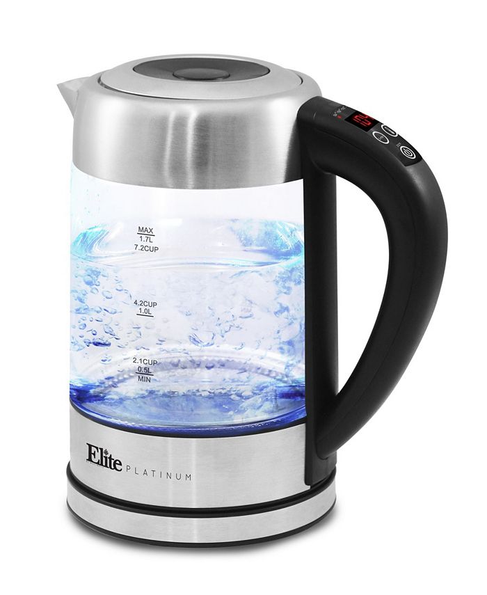 Elite Gourmet 1.7L Programmable Glass Kettle