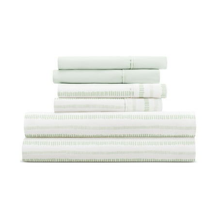 Kaycie Gray Microfiber 4-Pc. Sheet Set, Twin - Dashed Stripe Bundle