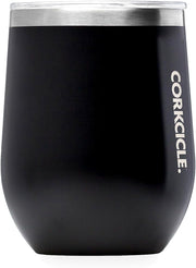 Corkcicle Stemless Wine Tumbler - Keeps Drinks Cold for 6 Hours - Triple-Insulated Stainless Steel - Non-Slip Base - Summer Drinkware Gift - Keeps Drinks Ice Cold - 12 oz - Matte Black