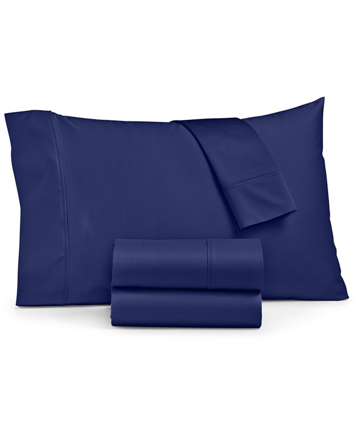 LAST ACT! Ashford Solid 1500 Thread Count 4 Pc. Sheet Set, Full - Blue - Full Sheet Set
