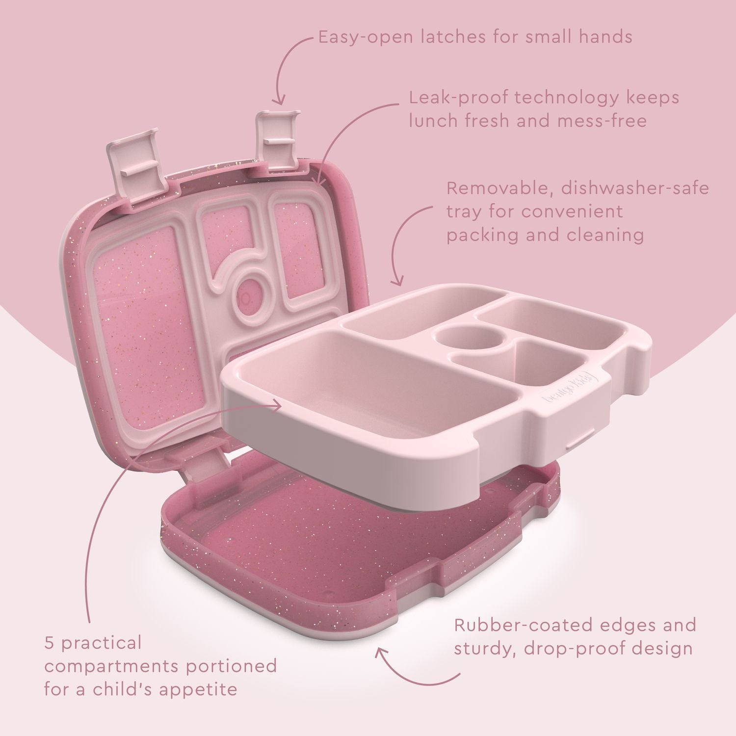 Bentgo Kids 5-Compartment Glitter Edition Lunch Box