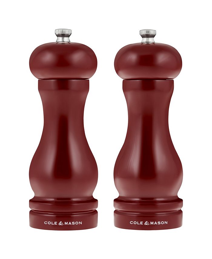 Cole & Mason 2 Piece Salt and Pepper Mill Capstan Gloss Gift Set - Red