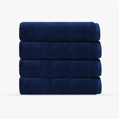 Depera Home 4pc Puresoft Turkish Bath Towel Set Navy Blue