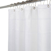 Jacquard Solid Weave White 70 in x 72 in Shower Curtain