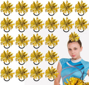 Shappy 2 Color Mini Pom Poms Hair Ropes for Cheerleading 4 Inch Ponytail Holder for School Team Spirit Sports Dance Cheering