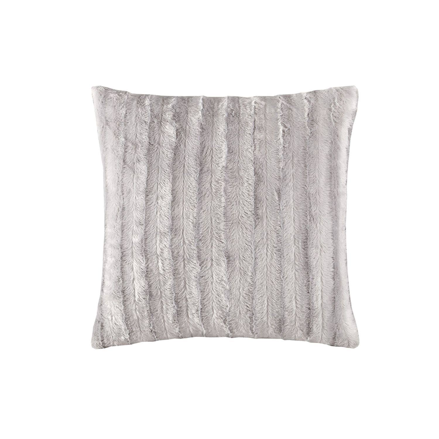 Madison Park Duke Faux Fur Square Throw Pillow