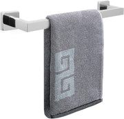 NearMoon Towel Bar, Bath Accessories Premium Thicken Stainless Steel Square Shower Towel Rack for Bathroom, Towel Holder Wall Mounted (1 Pack, Chrome Finish, 16 Inch)