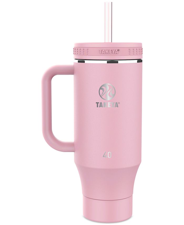 Takeya Fixed Handle 40-Oz. Insulated Stainless Steel Tumbler - Pink