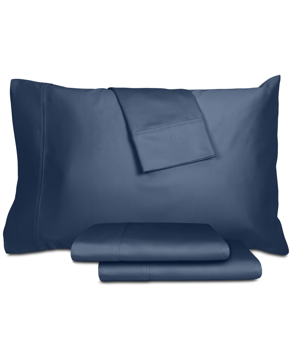 Aq Textiles Percale Solid 4-Pc. Sheet Set, Queen - Navy