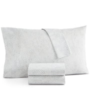 Home Design Easy Care Printed Microfiber 4-Pc. Sheet Set, Full, Created for Macy's - Grey Dots