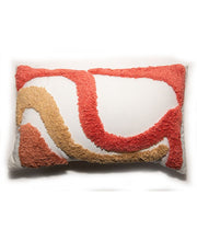 Jill Zarin Abstract Shag Decorative Pillow, 20" x 12" - Red - 12" x 20" Decorative Pillow