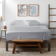 4-Piece Light Gray Solid 300 Thread Count California King Sheet Set