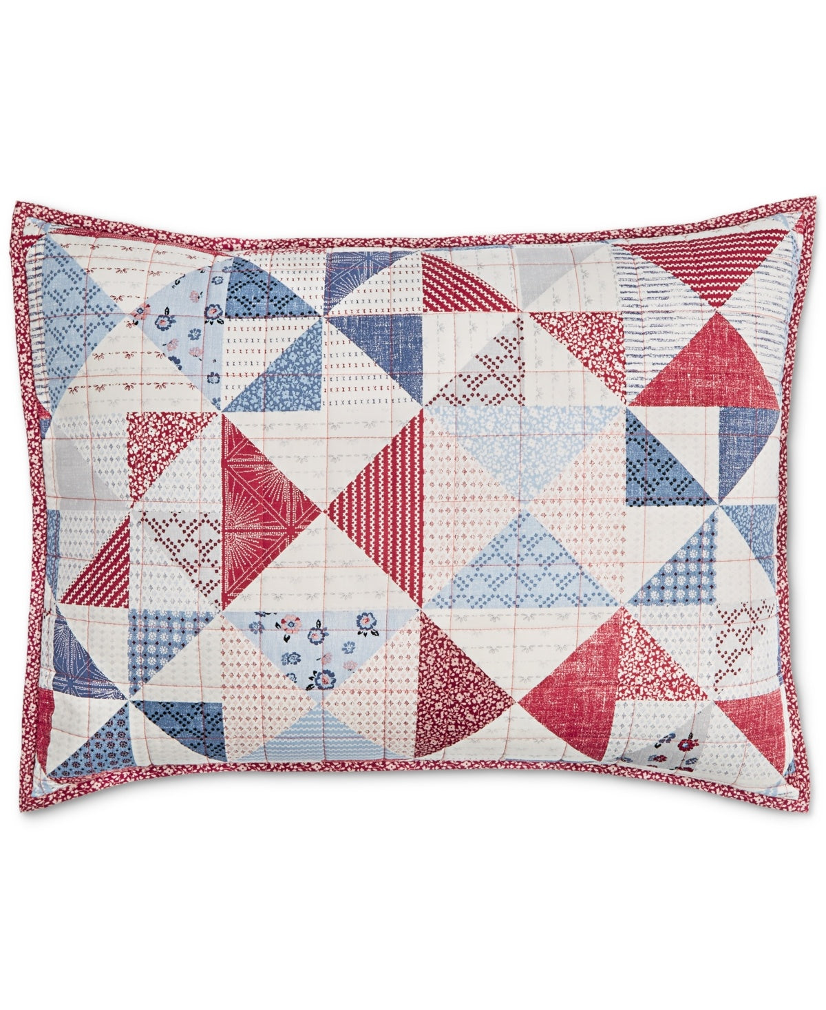 Charter Club Americana Heirloom Patchwork Sham, Standard, Created for Macy's - Blue Combo