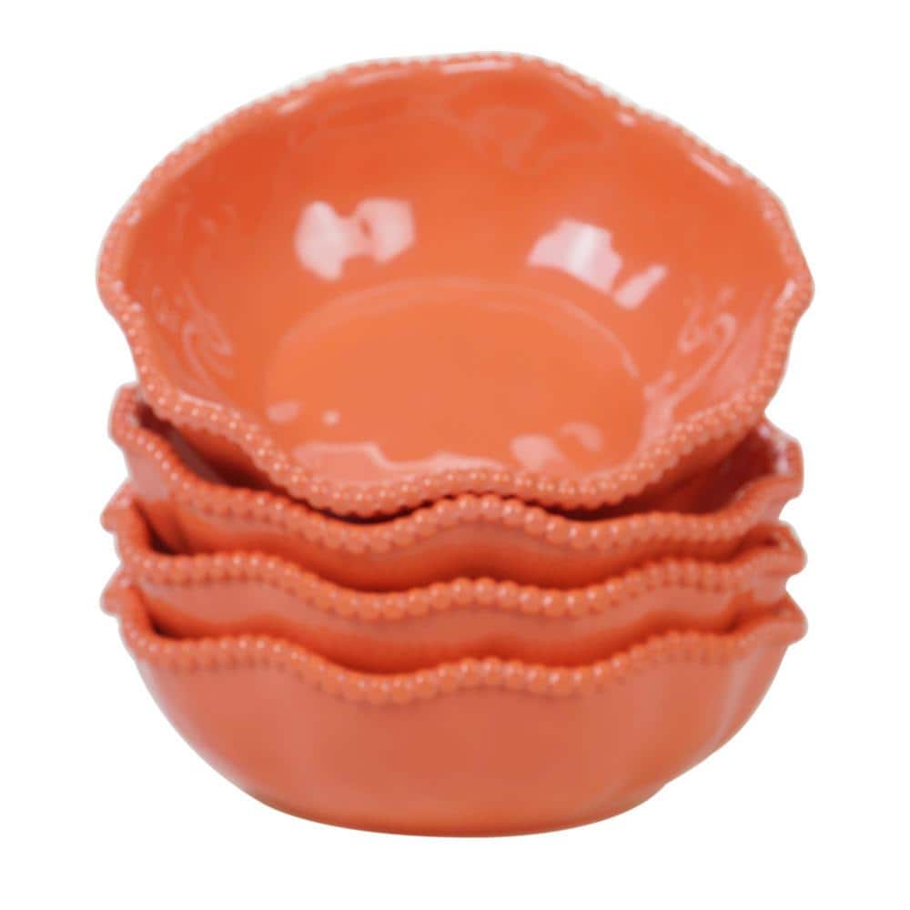 Perlette Coral 4-Piece Multi-Colored 7.5 in. x 2 in. All Purpose Bowl Set