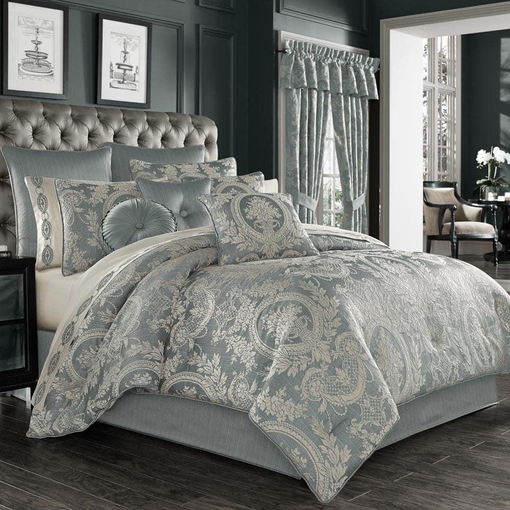 Nadine Blue Polyester Euro Sham