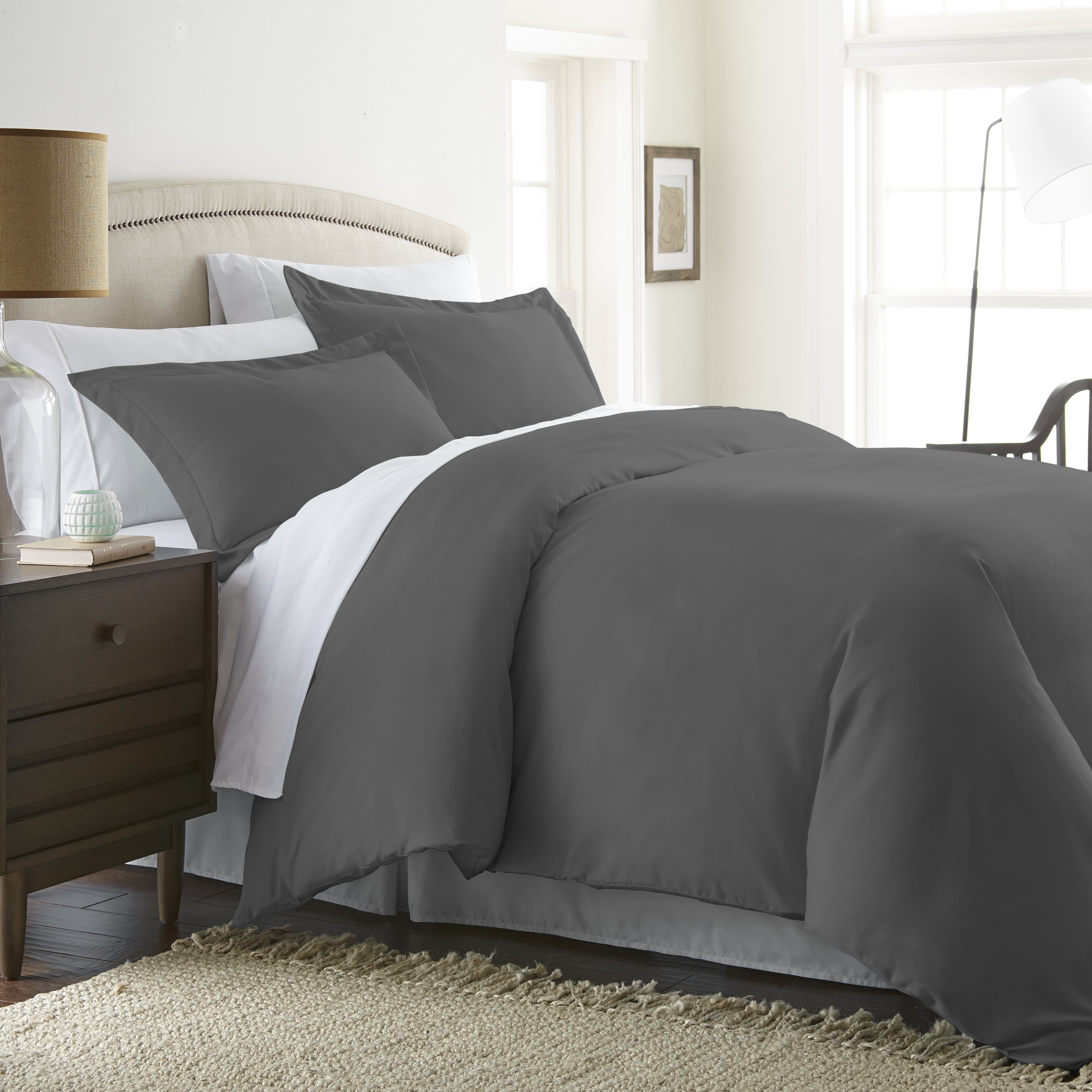 Premium Ultra Soft 3 Piece Duvet Cover Set - Gray
