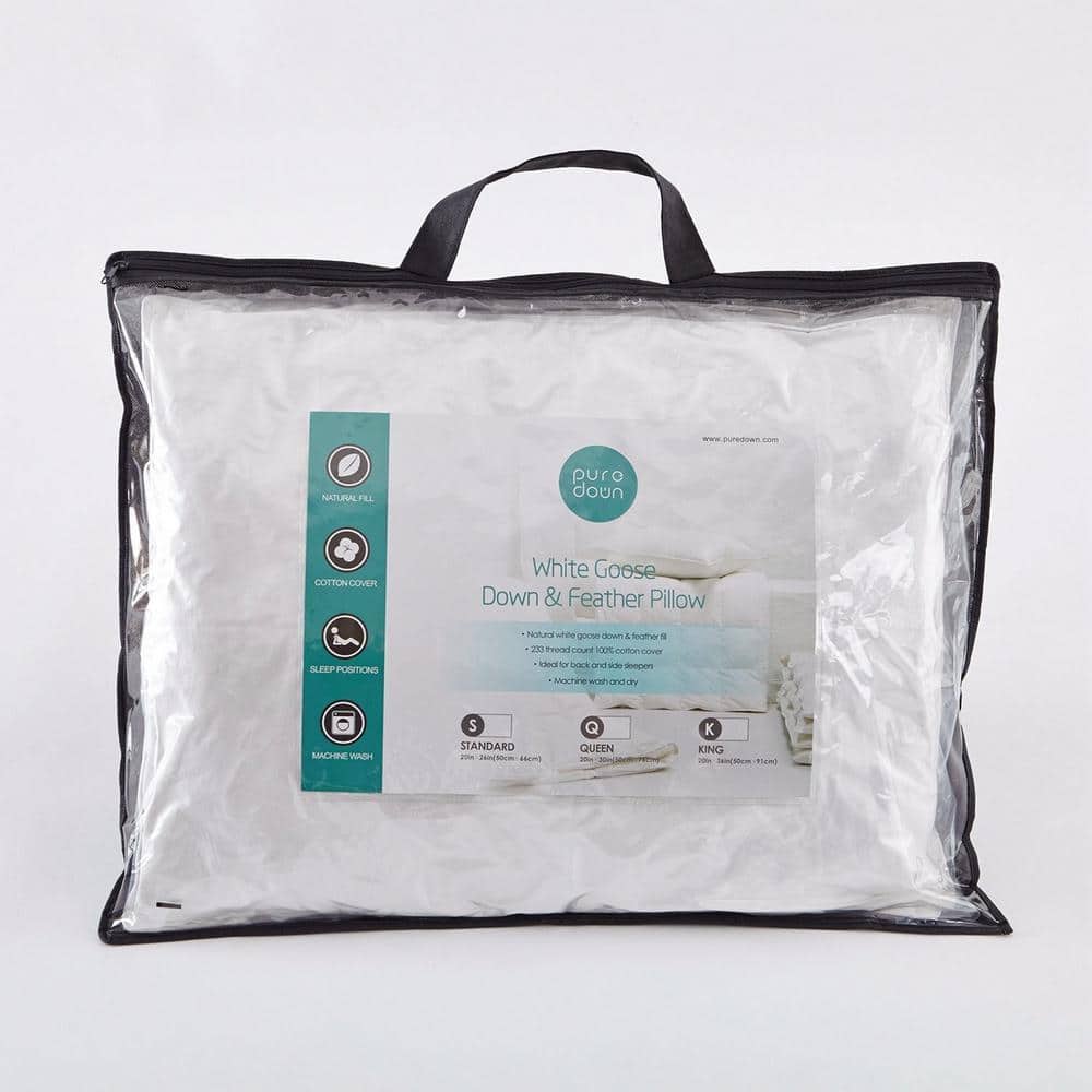 Puredown Goose Down Standard Pillow (Set of 2)