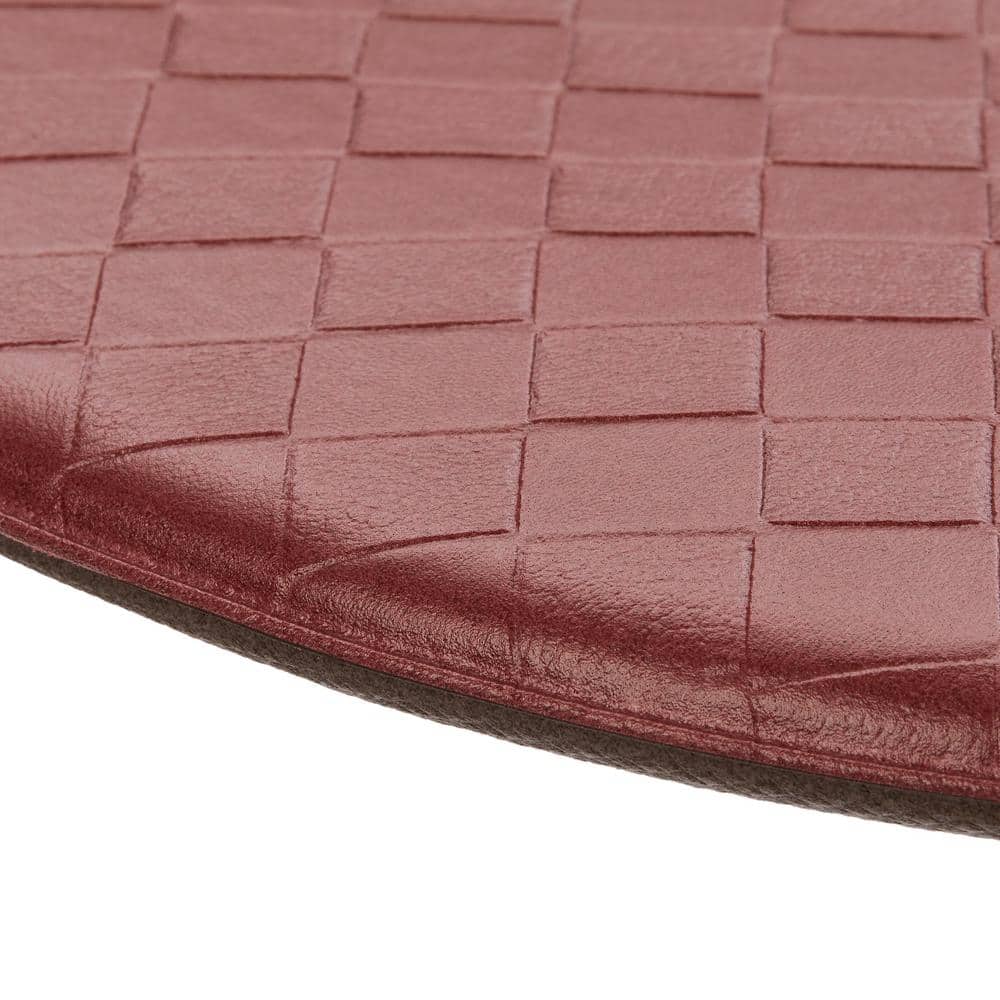 Red 17.5 in. x 60 in. PVC Basketweave Half Circle Anti-Fatigue Mat